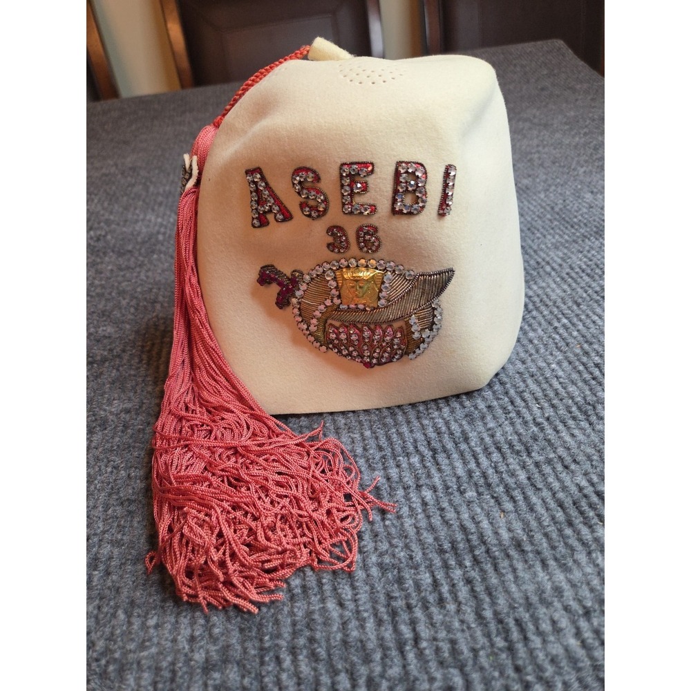 Shriner Masonic Freemason ASEBI 36 Cap The Diamond Set Fez 1920 WM. Lehmberg Son